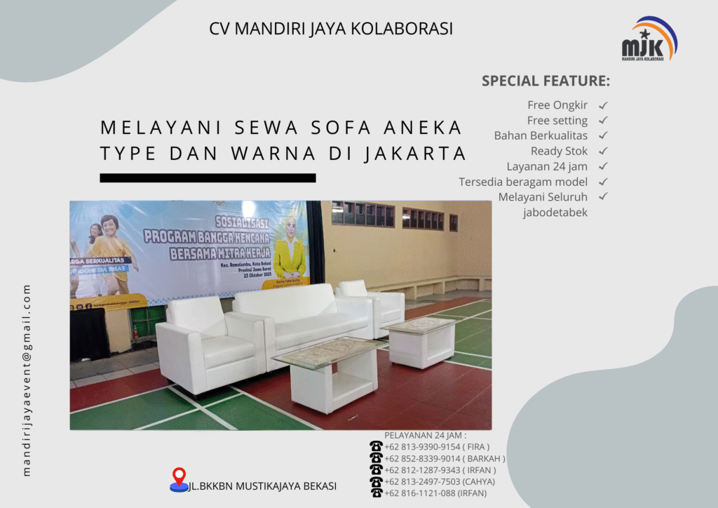 Melayani Sewa Sofa Aneka Type Dan Warna di Jakarta