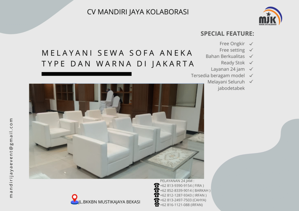 Melayani Sewa Sofa Aneka Type Dan Warna di Jakarta