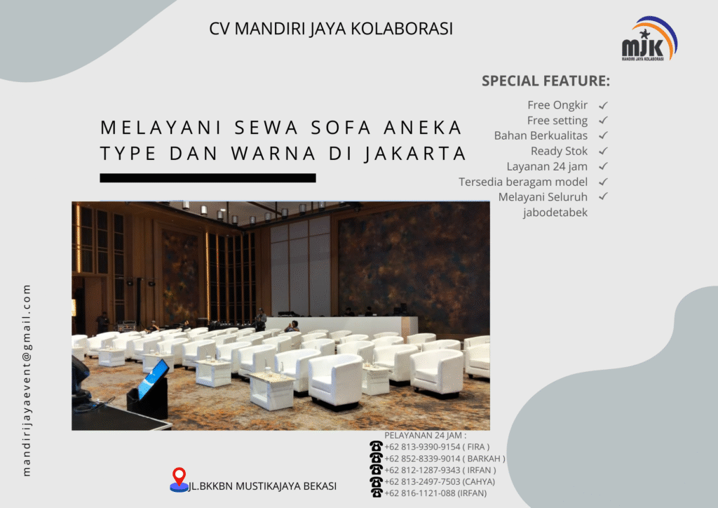 Melayani Sewa Sofa Aneka Type Dan Warna di Jakarta