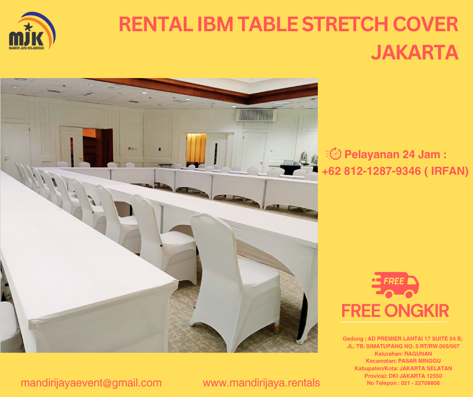 Rental IBM Table Stretch Cover Jakarta