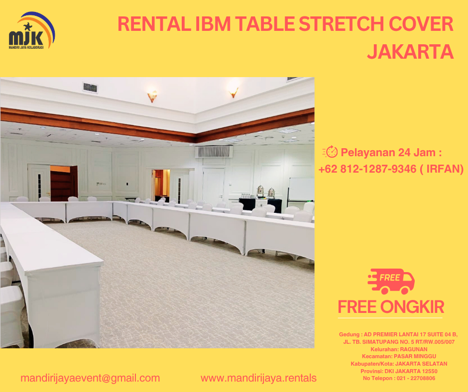 Rental IBM Table Stretch Cover Jakarta