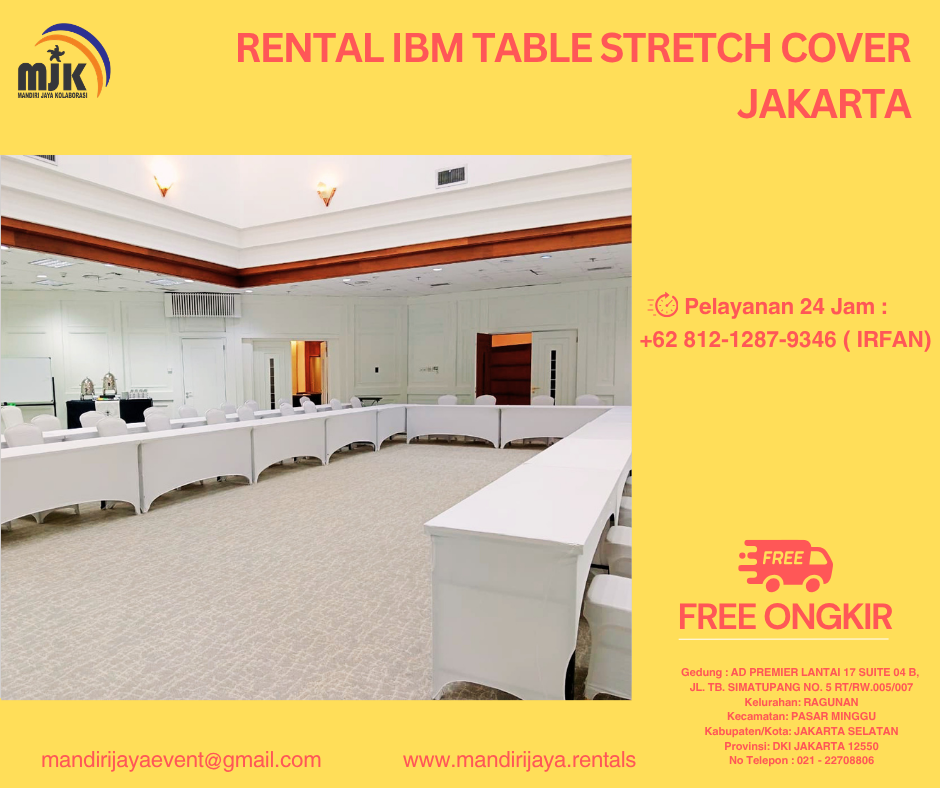 Rental IBM Table Stretch Cover Jakarta