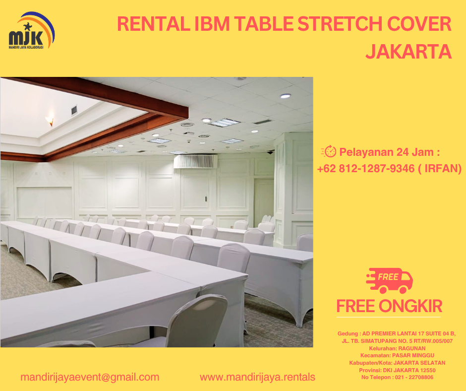 Rental IBM Table Stretch Cover Jakarta
