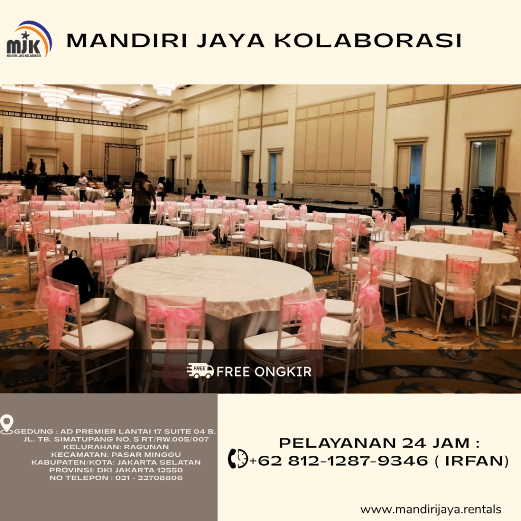 Rental Round Table Dan Kursi Tiffany Putih Bogor