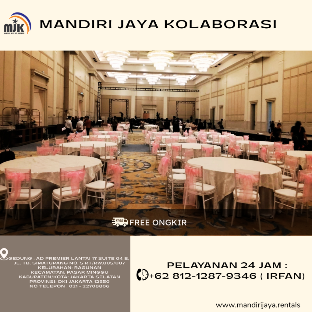 Rental Round Table Dan Kursi Tiffany Putih Bogor