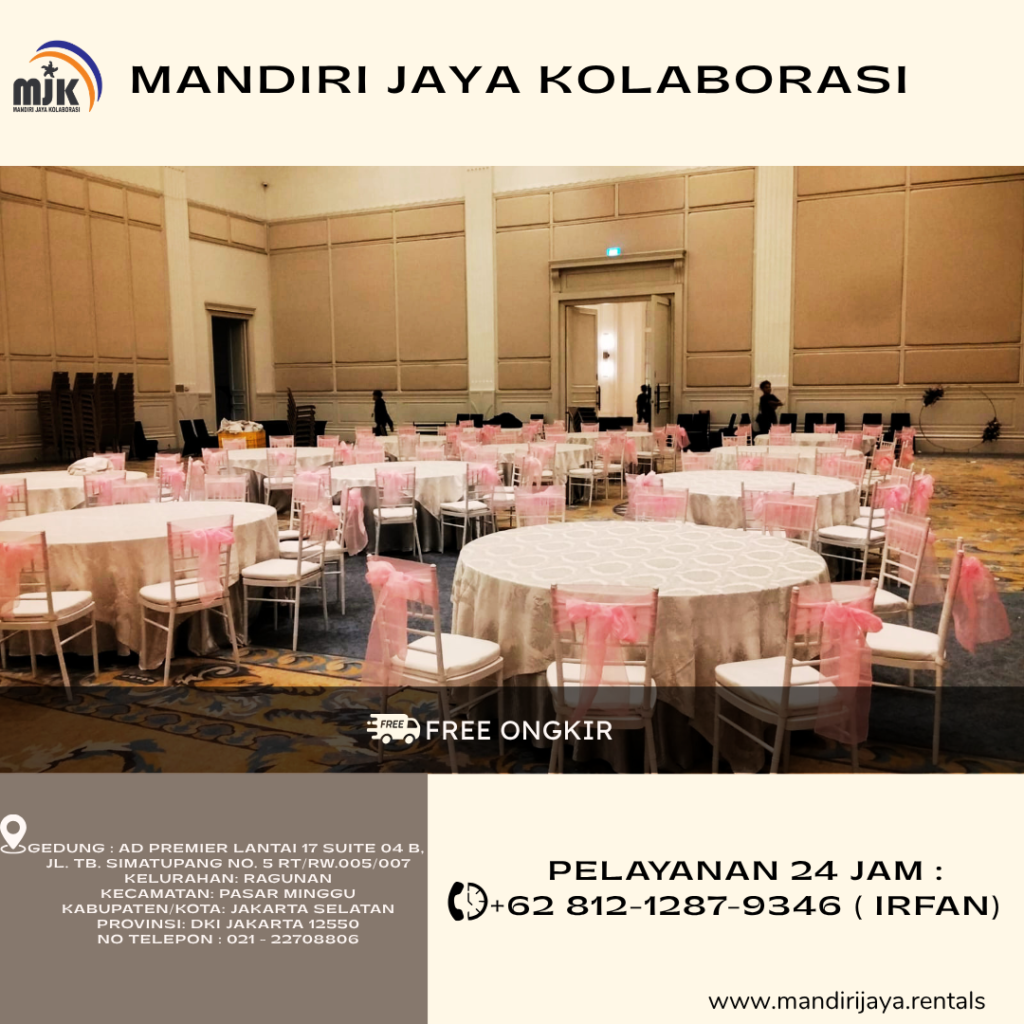 Rental Round Table Dan Kursi Tiffany Putih Bogor