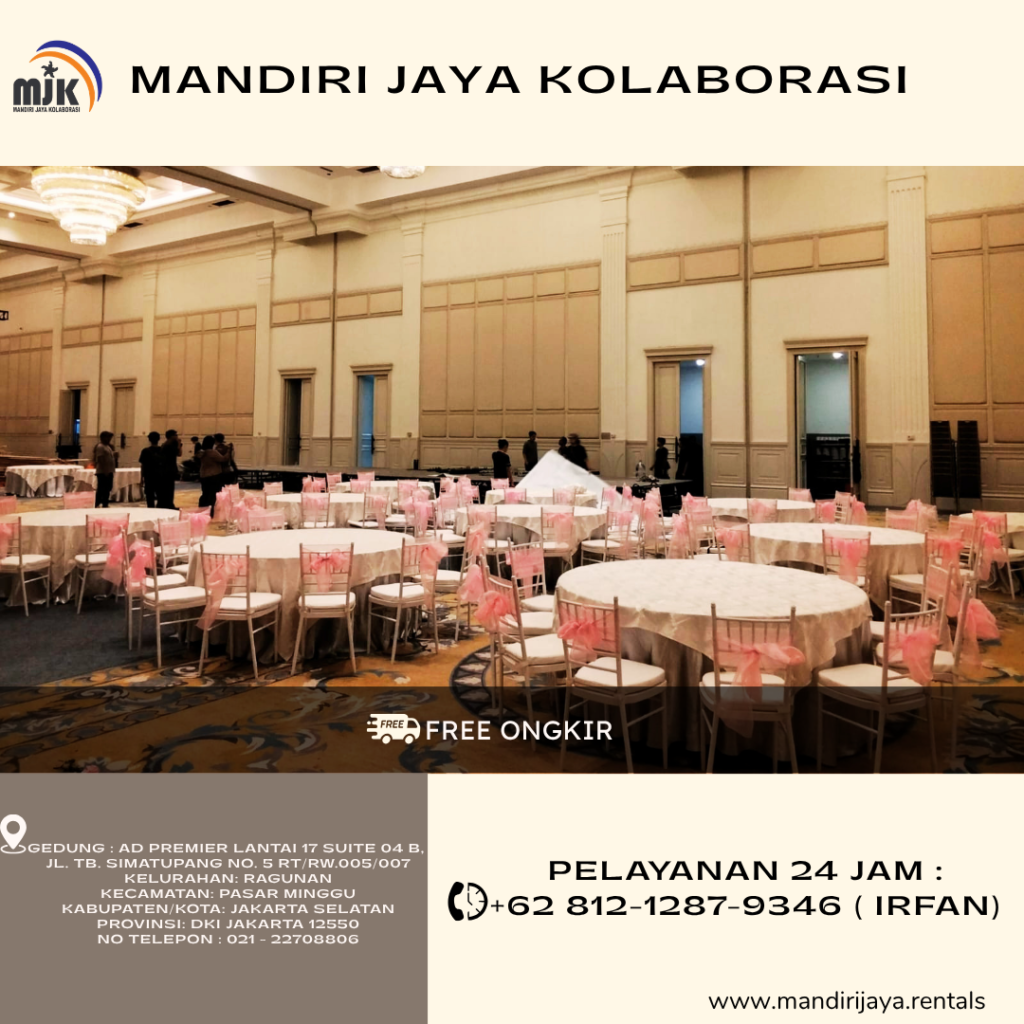 Rental Round Table Dan Kursi Tiffany Putih Bogor
