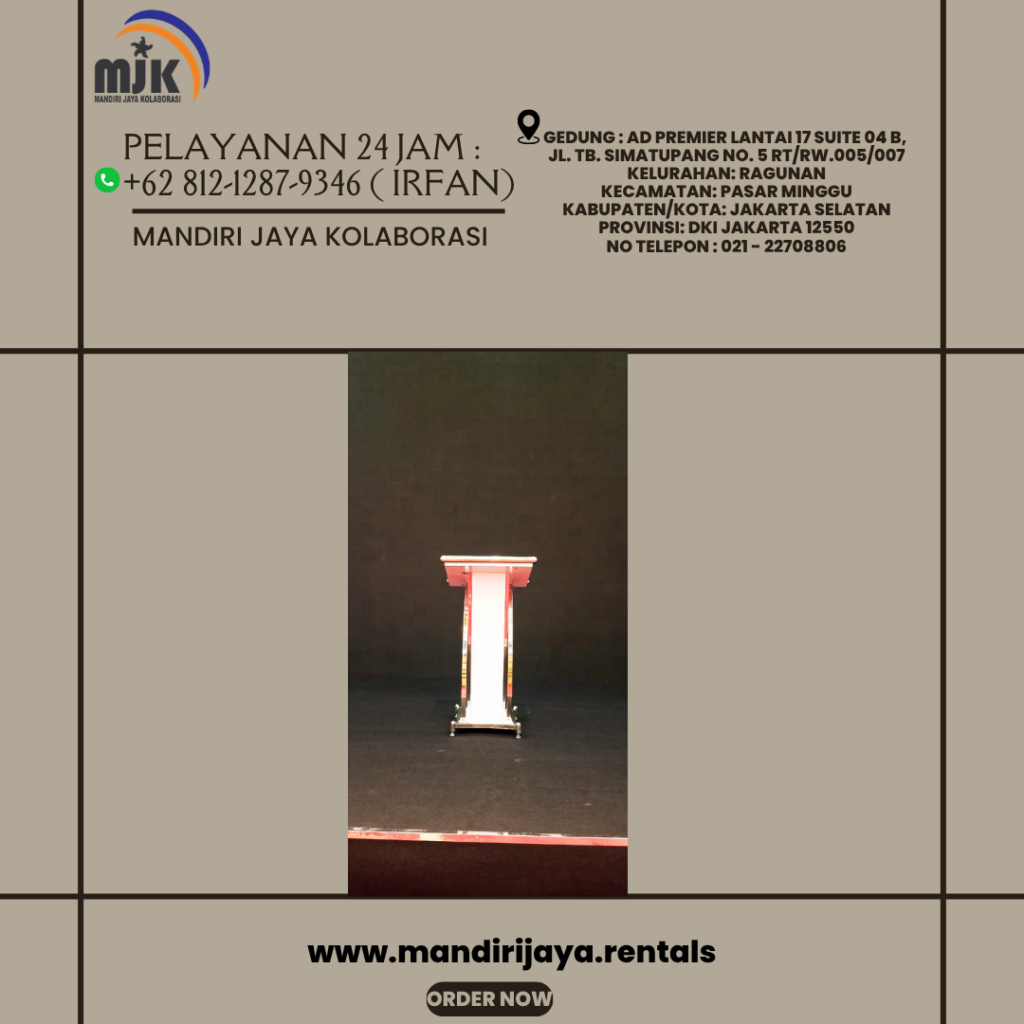 Rental Podium Frame Satinless Putih Jakarta