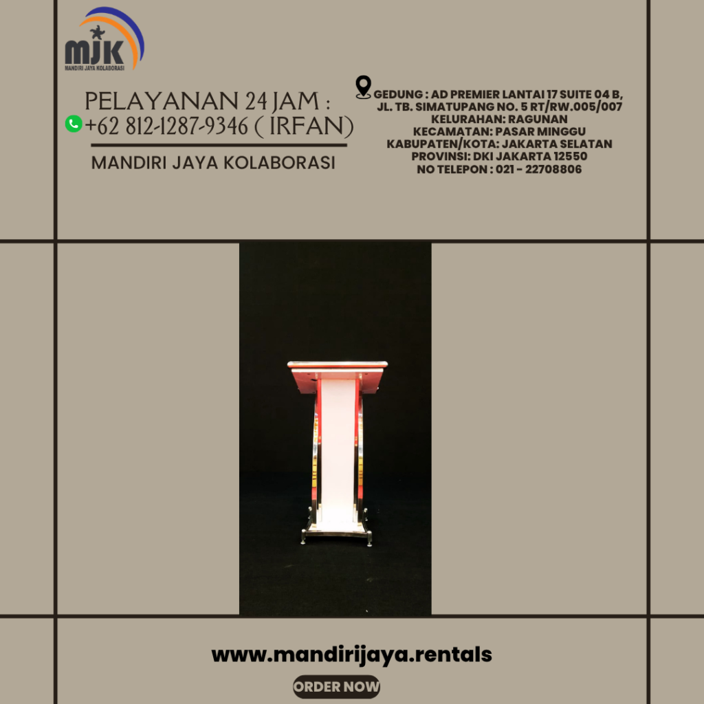 Rental Podium Frame Satinless Putih Jakarta