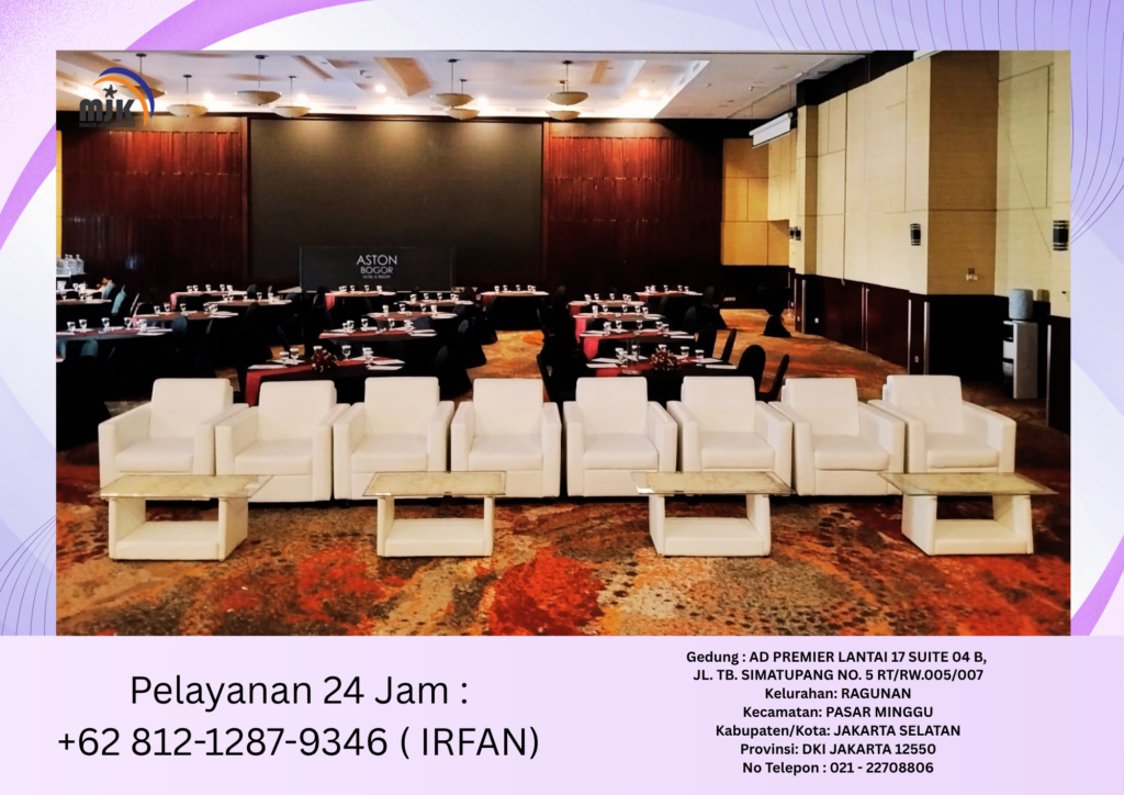 Sewa Sofa Minimalis,Meja VIP Kaca Bogor 