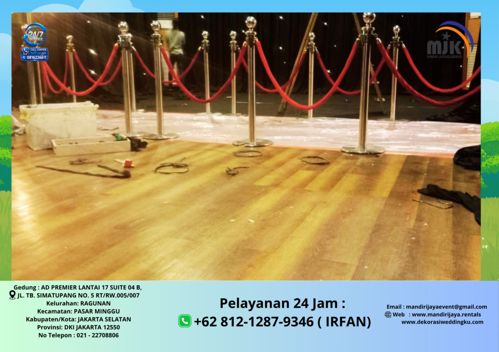 Rental Rope Stand atau Qline VIP Tali Bludru Merah Jakarta 