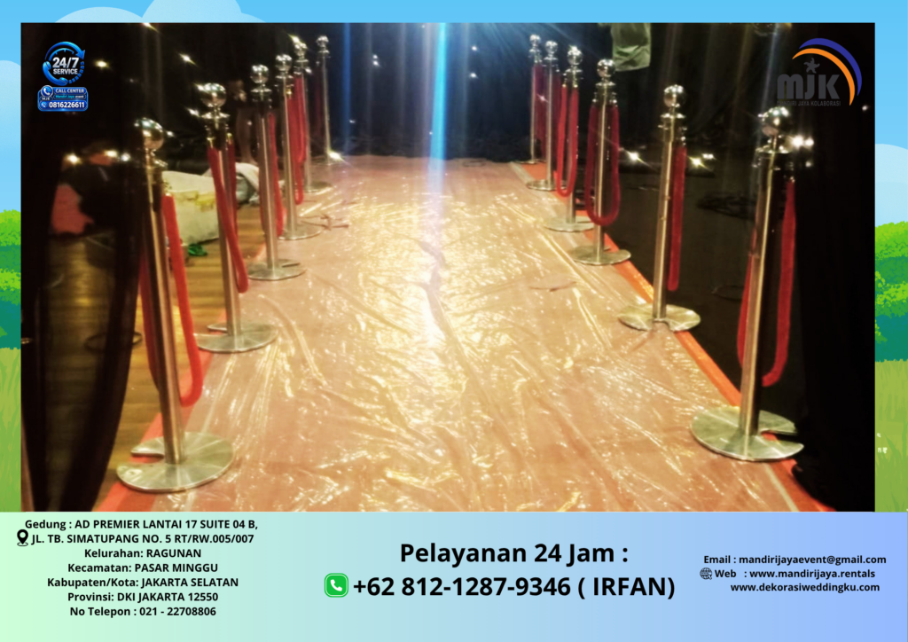 Rental Rope Stand atau Qline VIP Tali Bludru Merah Jakarta 