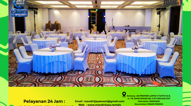Rental Round Table Dan Kursi Full Cover Jakarta 081212879346 IRFAN