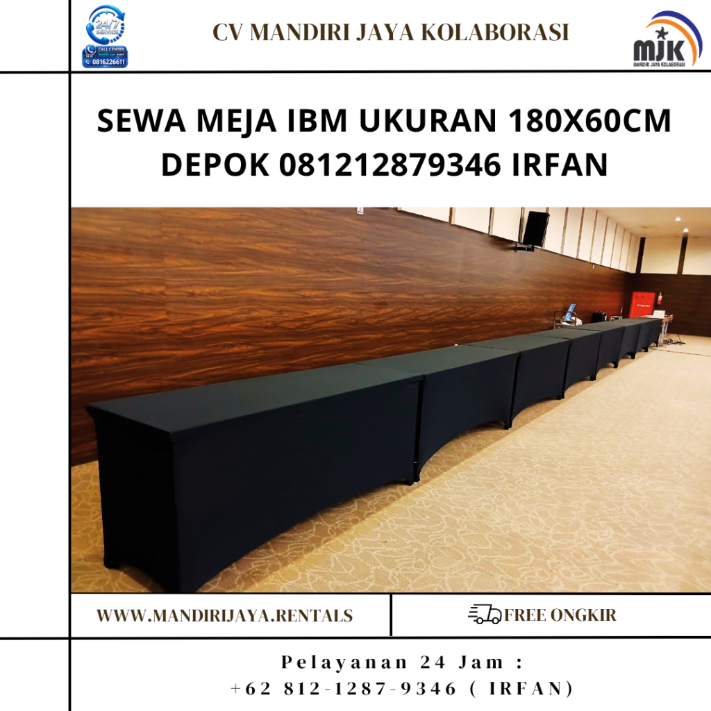 Sewa Meja IBM Ukuran 180x60cm Depok 081212879346 IRFAN