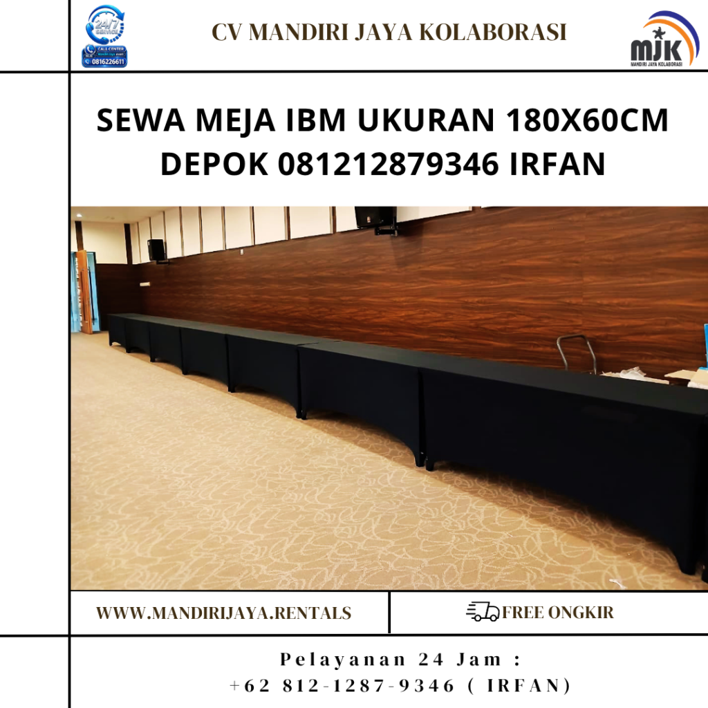 Sewa Meja IBM Ukuran 180x60cm Depok 081212879346 IRFAN