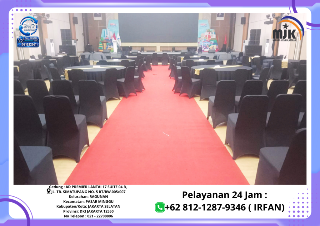 Sewa Round Table,Kursi Dan Meja IBM Cover Hitam Jakarta
