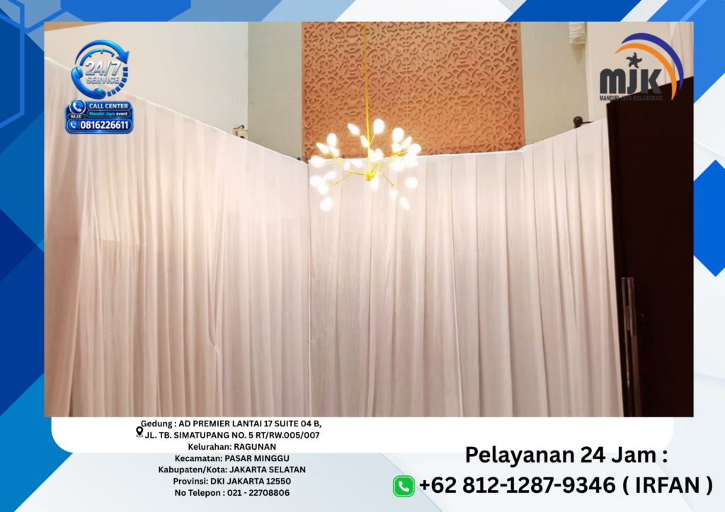 Sewa Tirai Gold,Silver,Putih Filamin Jakarta