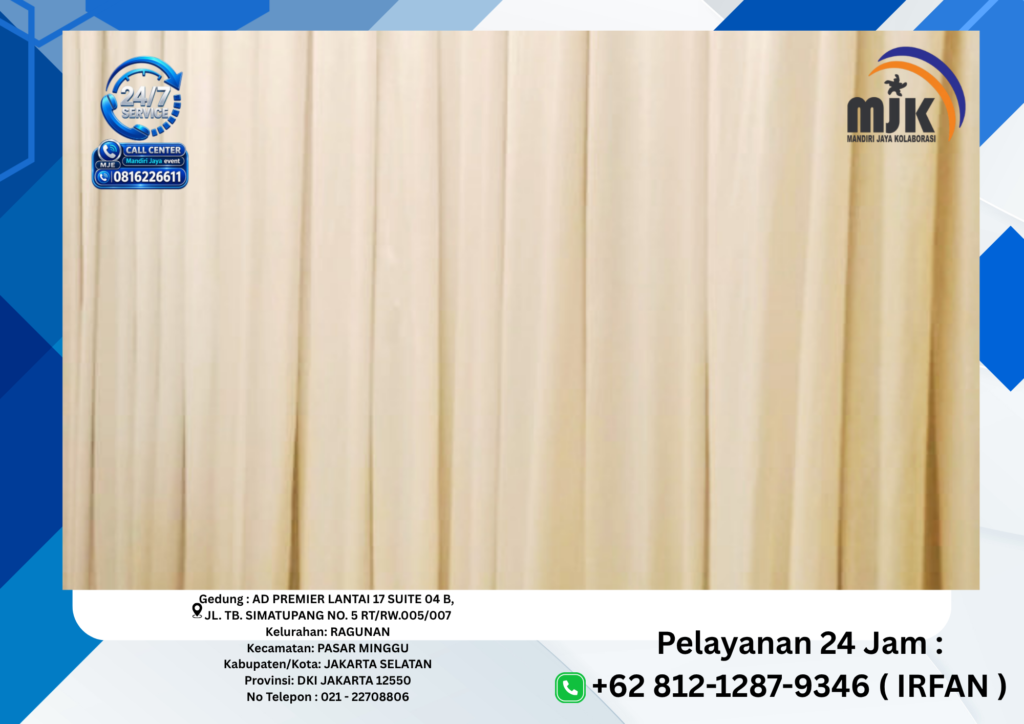 Sewa Tirai Gold,Silver,Putih Filamin Jakarta