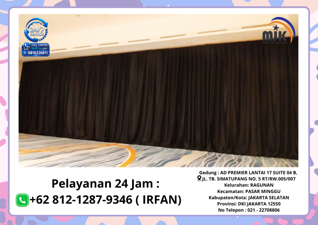 Sewa Tirai Hitam Bahan tebal Jakarta 081212879346 IRFAN