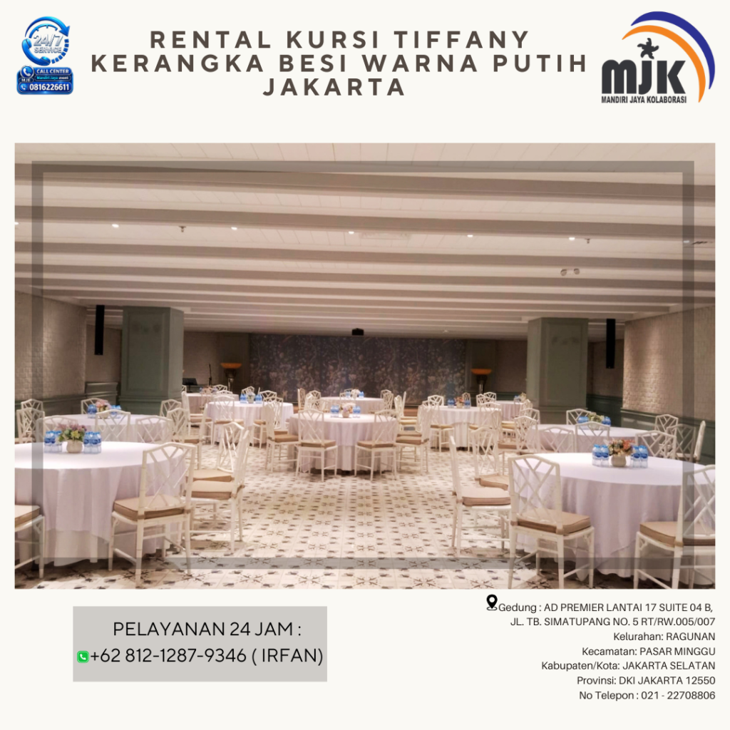 Rental Kursi Tiffany Kerangka Besi Warna Putih Jakarta 081212879346 IRFAN