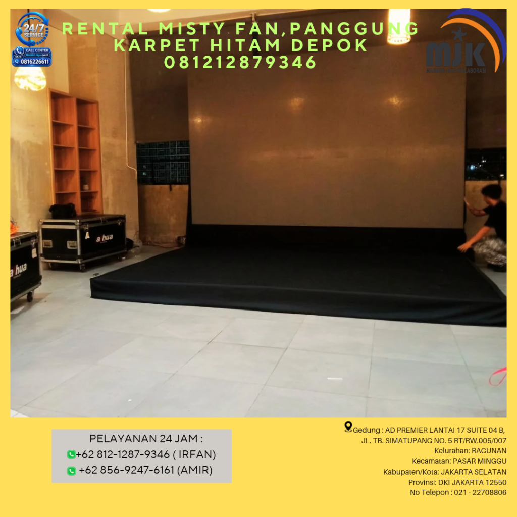 Rental Misty Fan,panggung Karpet Hitam Depok 081212879346