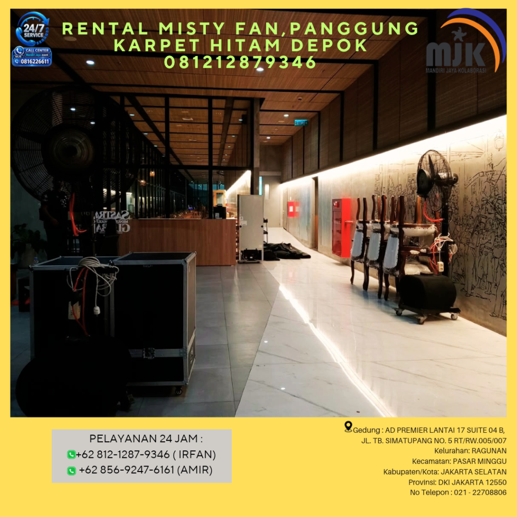 Rental Misty Fan,panggung Karpet Hitam Depok 081212879346