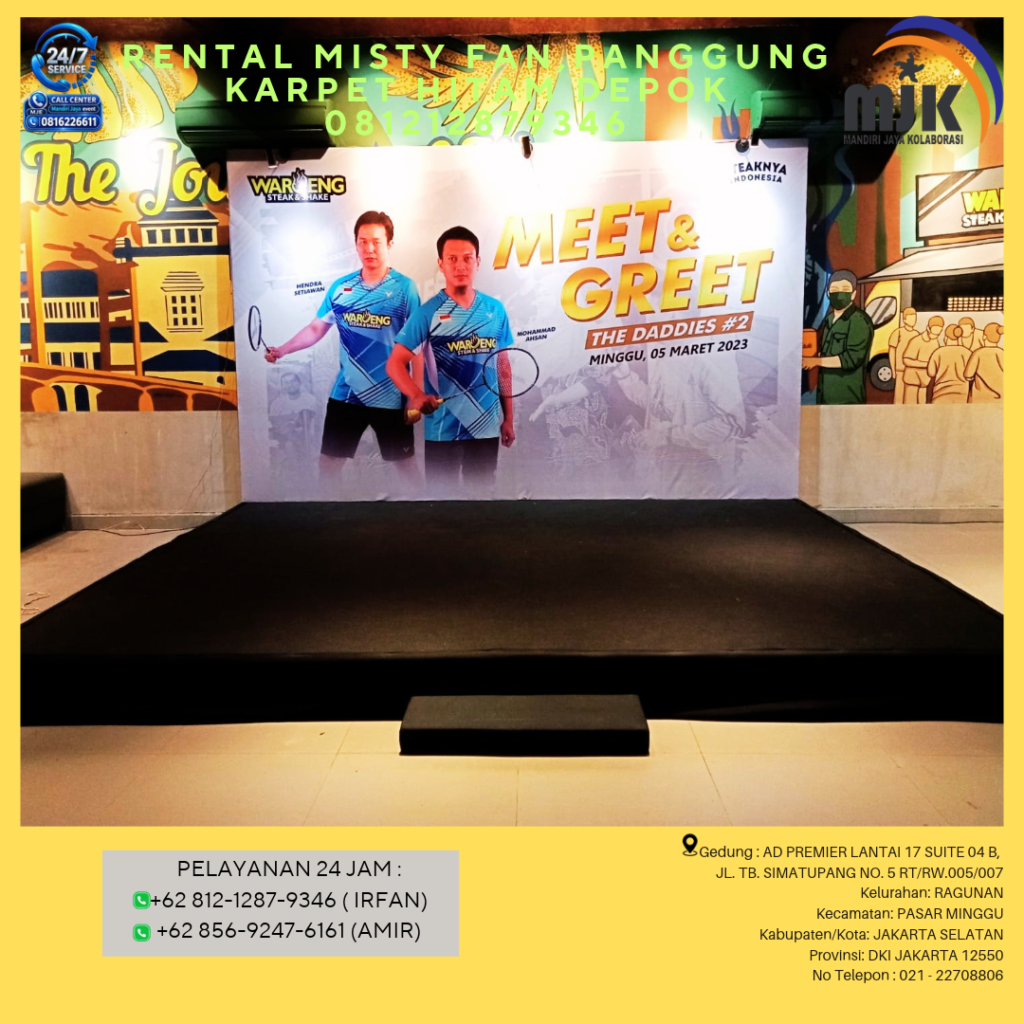 Rental Misty Fan,panggung Karpet Hitam Depok 081212879346