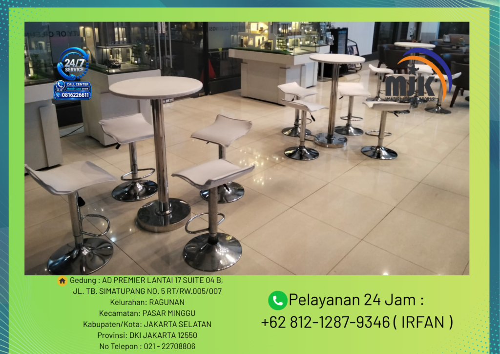 Sewa Barstool Meja Dan Kursi Bar Putih Jakarta 081212879346