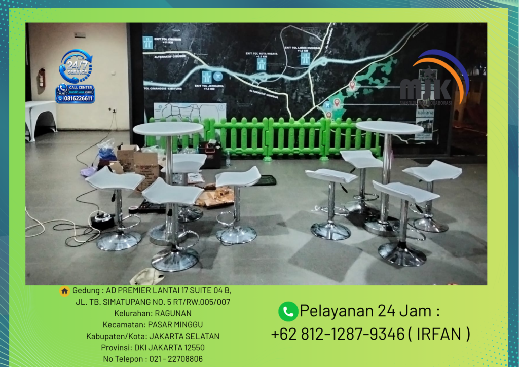 Sewa Barstool Meja Dan Kursi Bar Putih Jakarta 081212879346