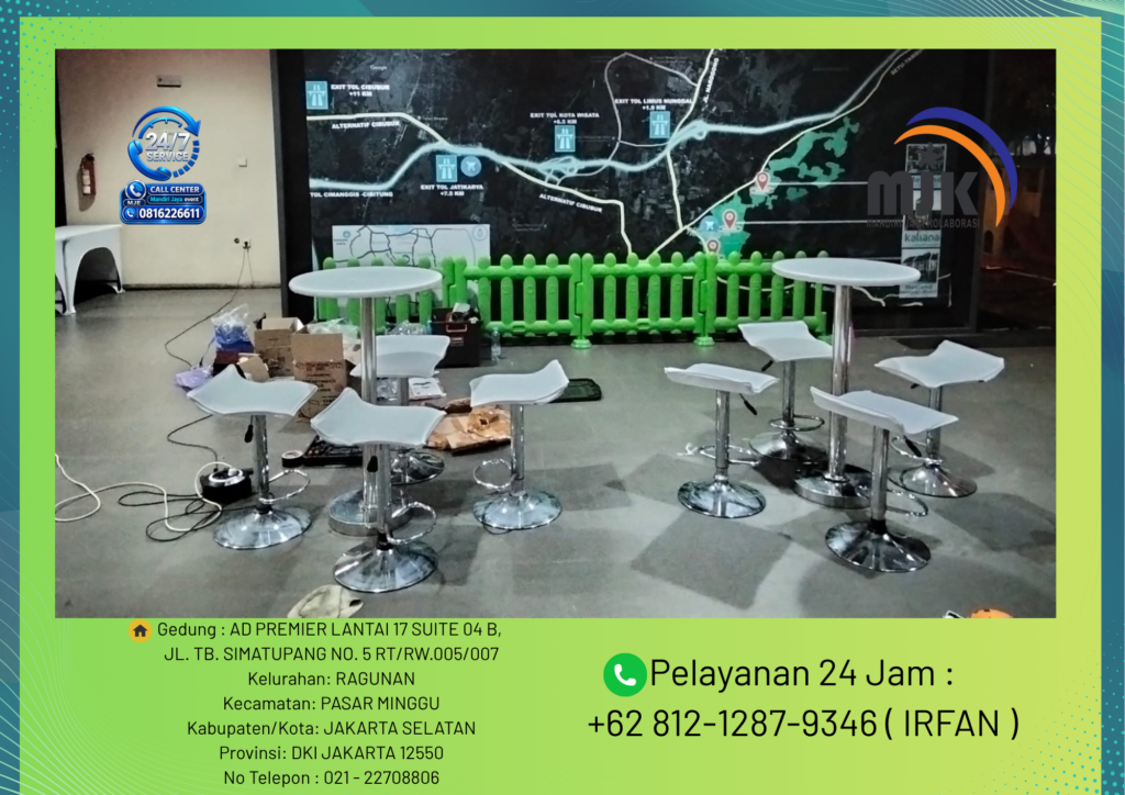 Sewa Barstool Meja Dan Kursi Bar Putih Jakarta 081212879346