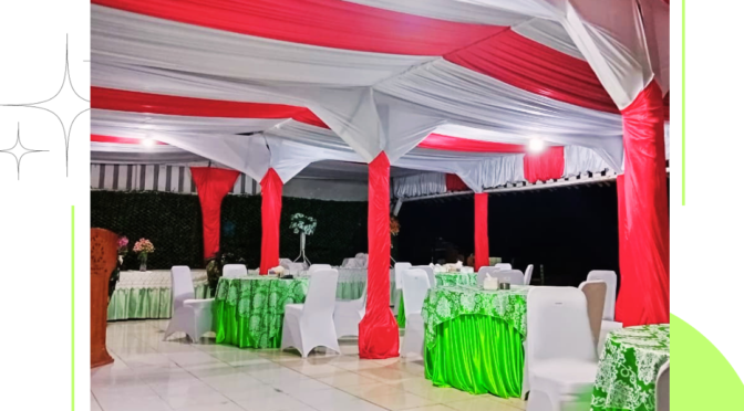 Sewa Dekor Kain Serut Merah Putih 081212879346